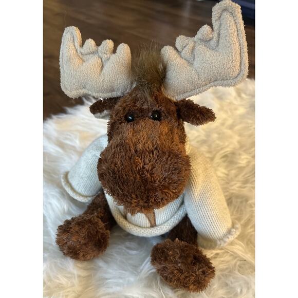 Animal Adventure Other - Harry & David Moose Plush 11" Sitting Stuffed Animal w/Sweater Stuffie Christmas